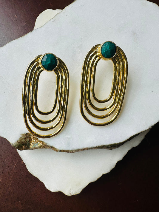 Jude Emerald Oval Earrings