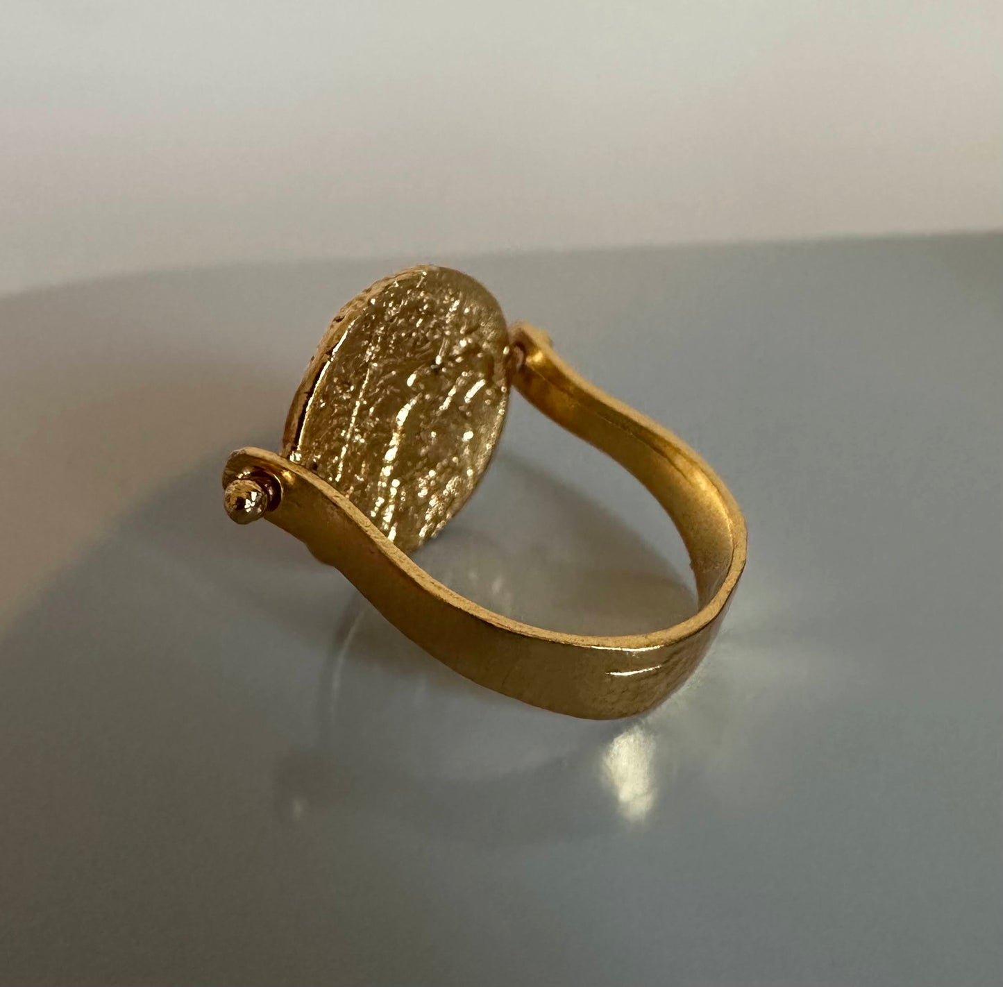 Anatolian Flip Coin Gold Ring