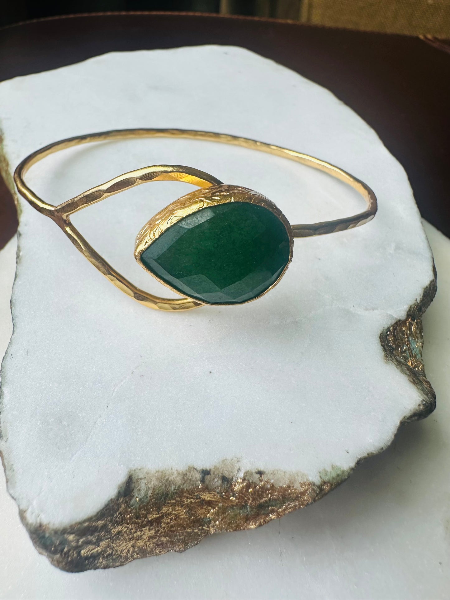 Green Quartz Teardop Bracelet
