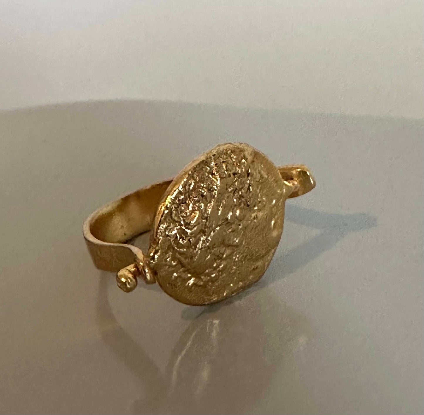 Anatolian Flip Coin Gold Ring
