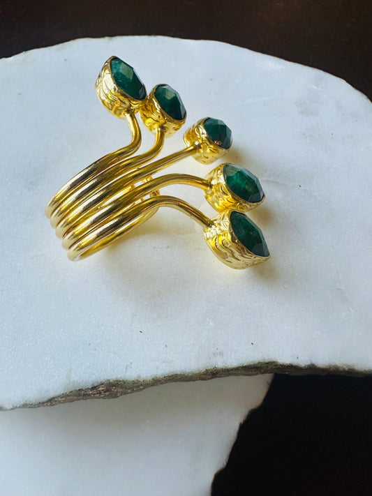Ezzah Emerald Lotus Ring
