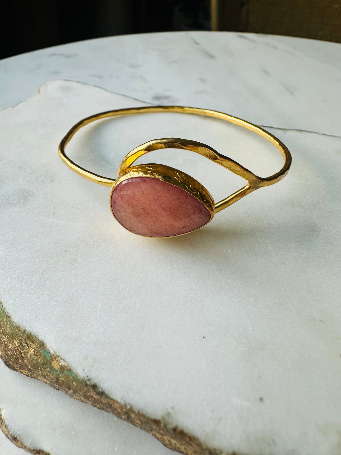 Peach Moonstone Teardrop Bracelet