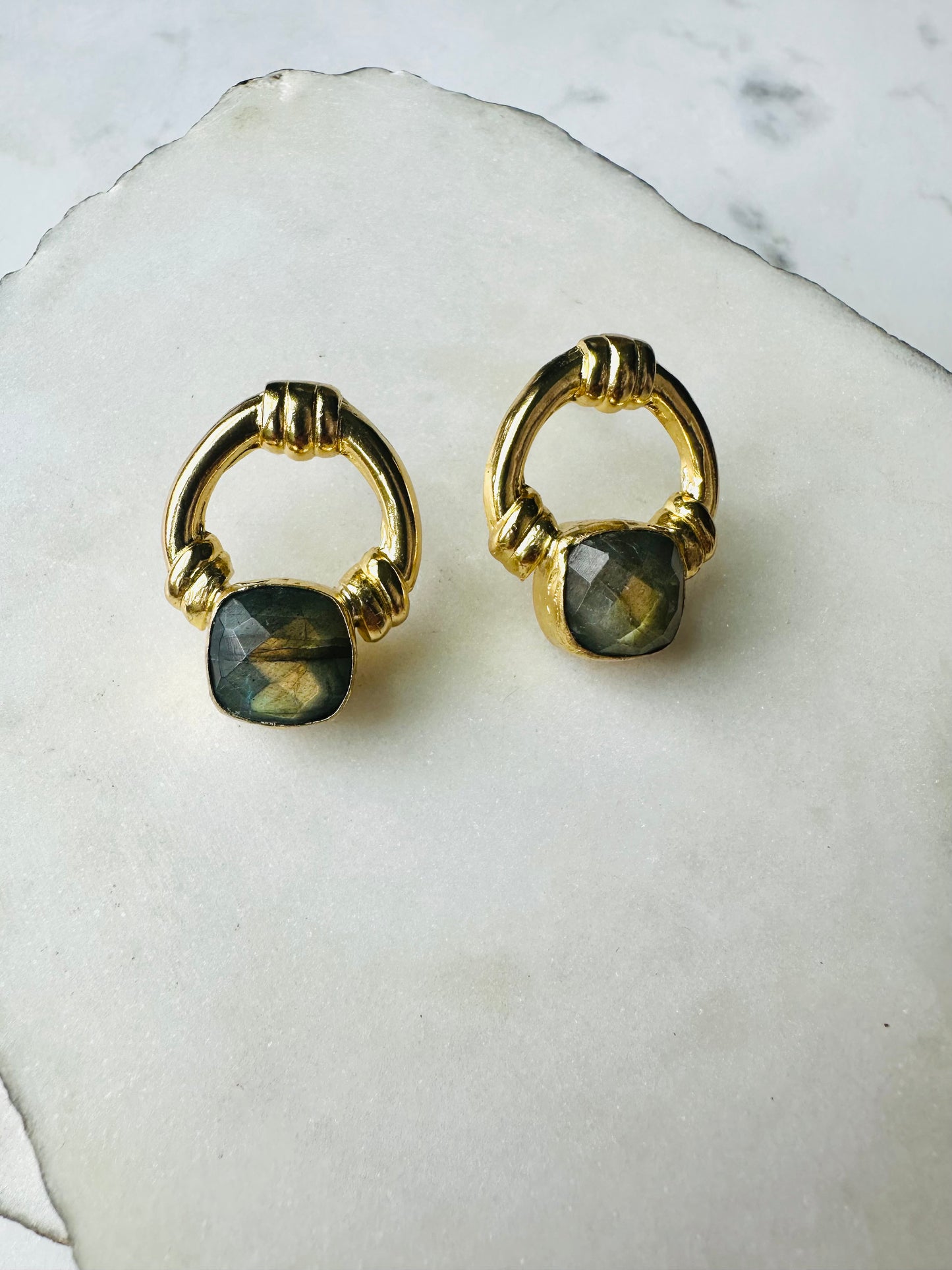 Ada Gold and Labradorite Studs
