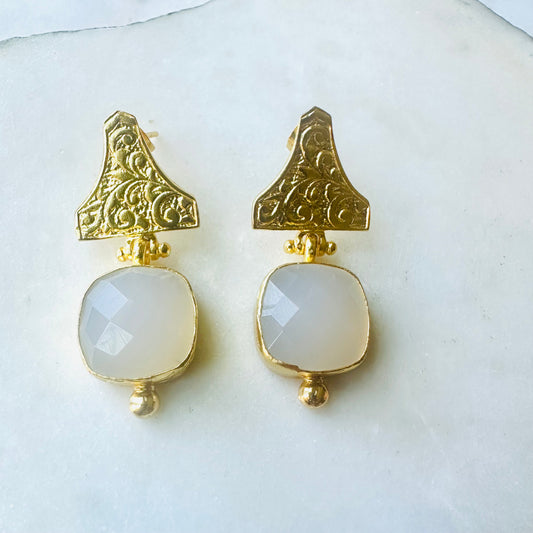 Sofya Snow Quartz Earrings