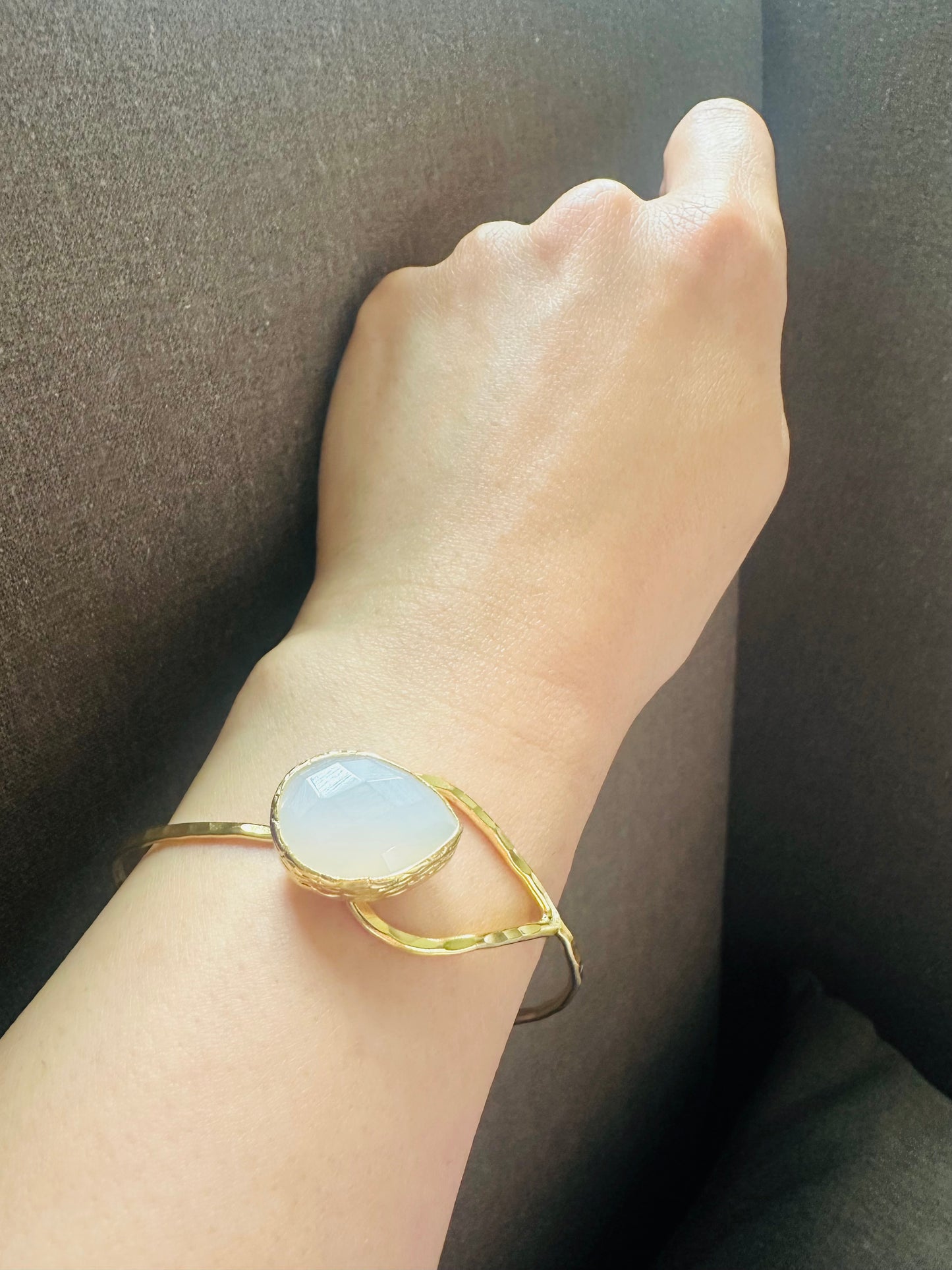 Snow Quartz Teardrop Bracelet