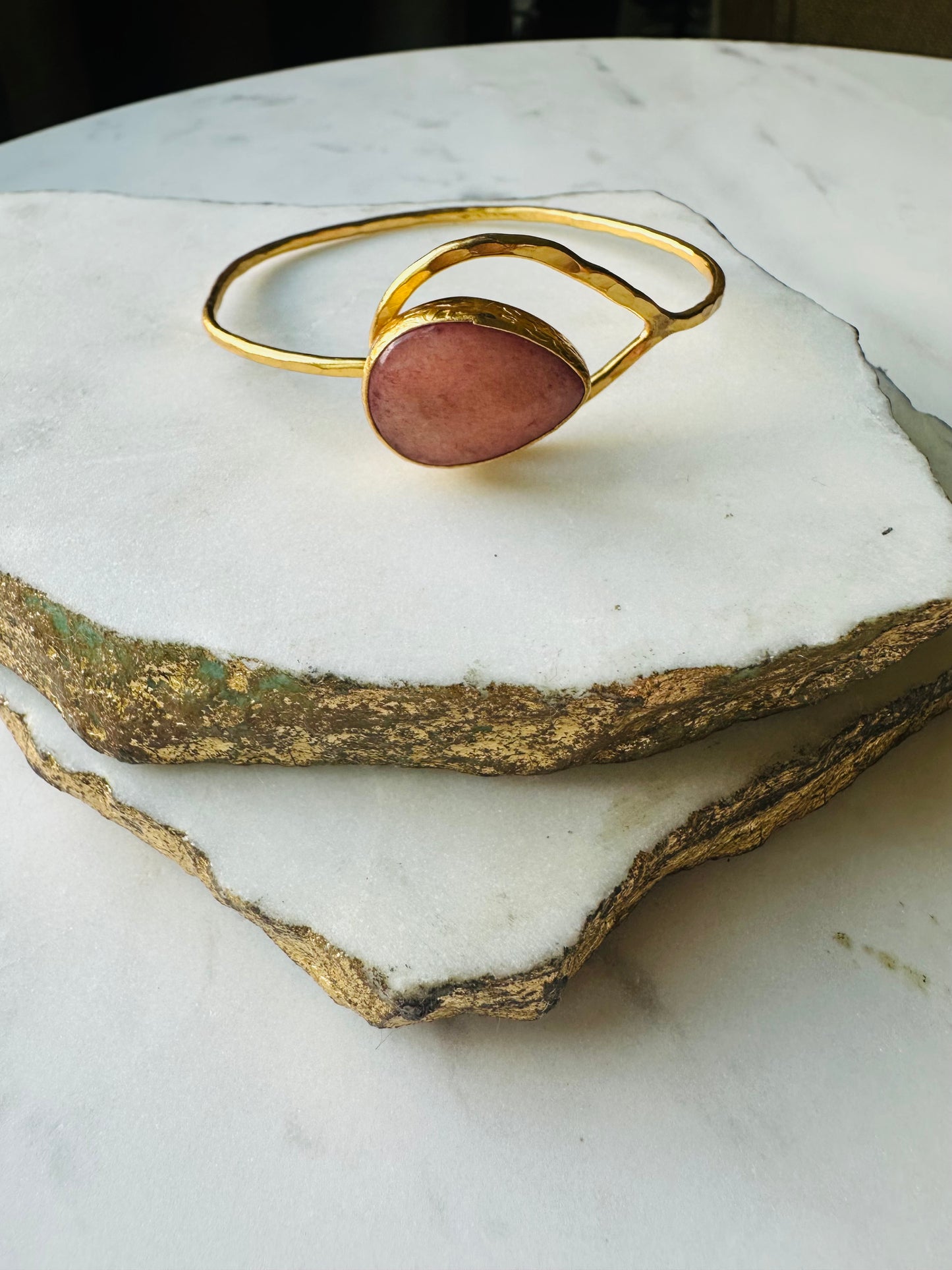 Peach Moonstone Teardrop Bracelet