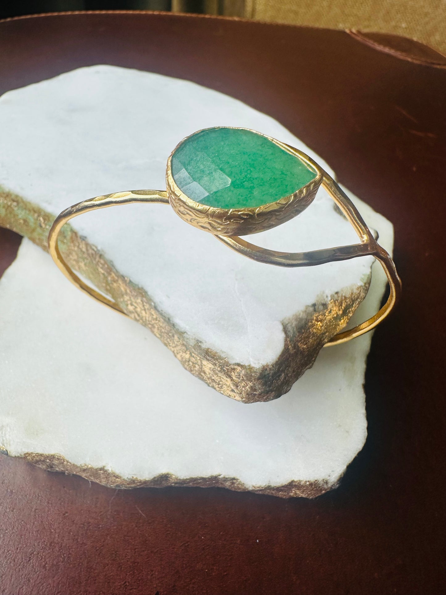 Green Quartz Teardop Bracelet