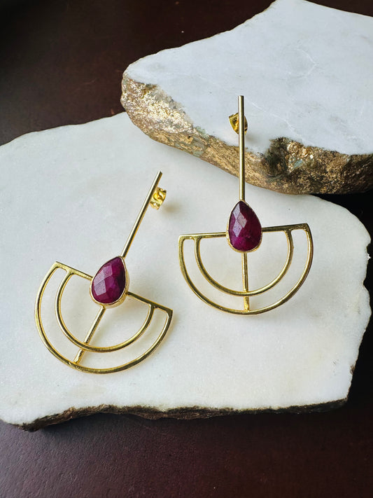 Karpuz Ruby Earrings