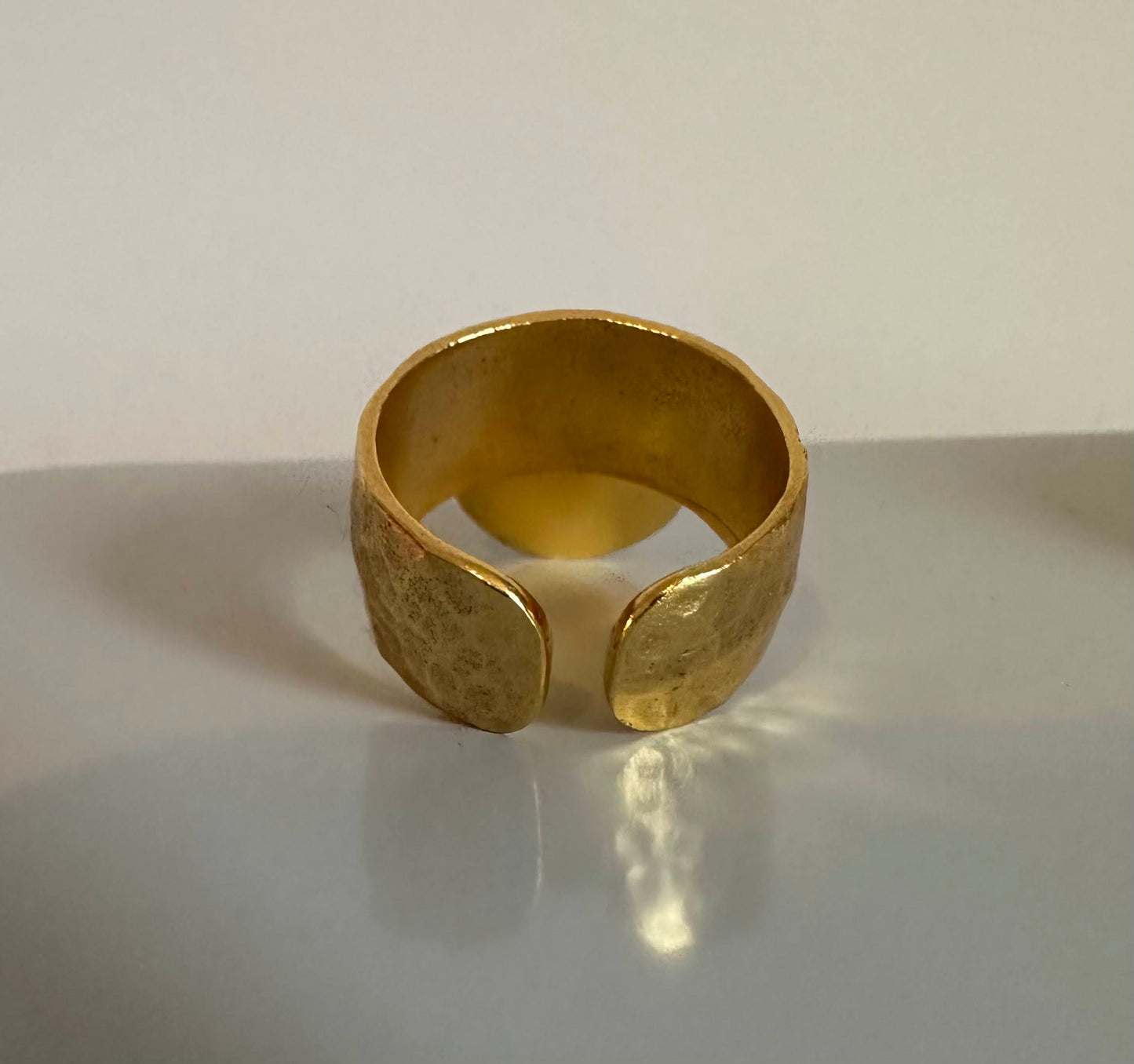 Gul Gold and Ruby Hammer-finished Ring