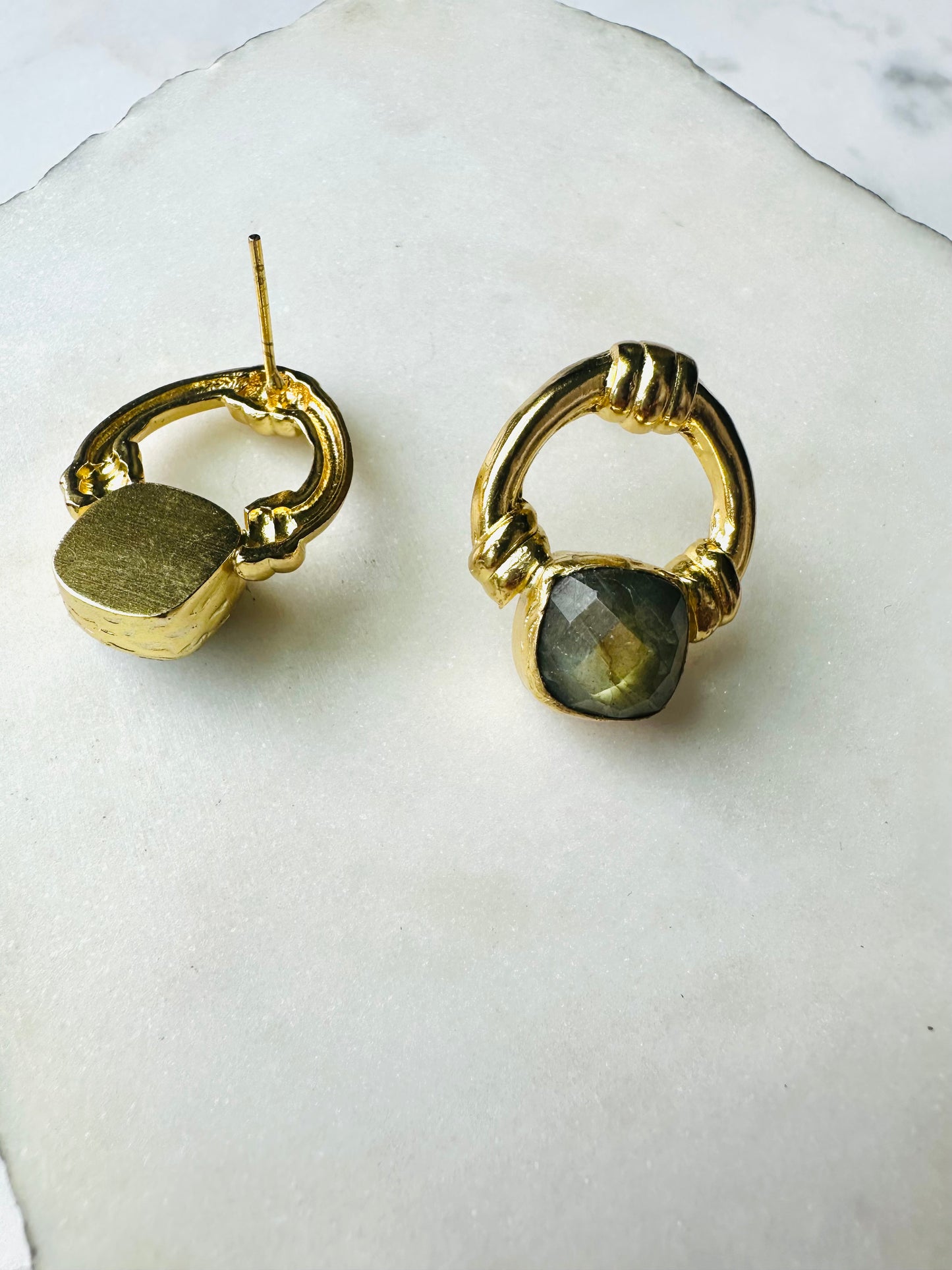 Ada Gold and Labradorite Studs