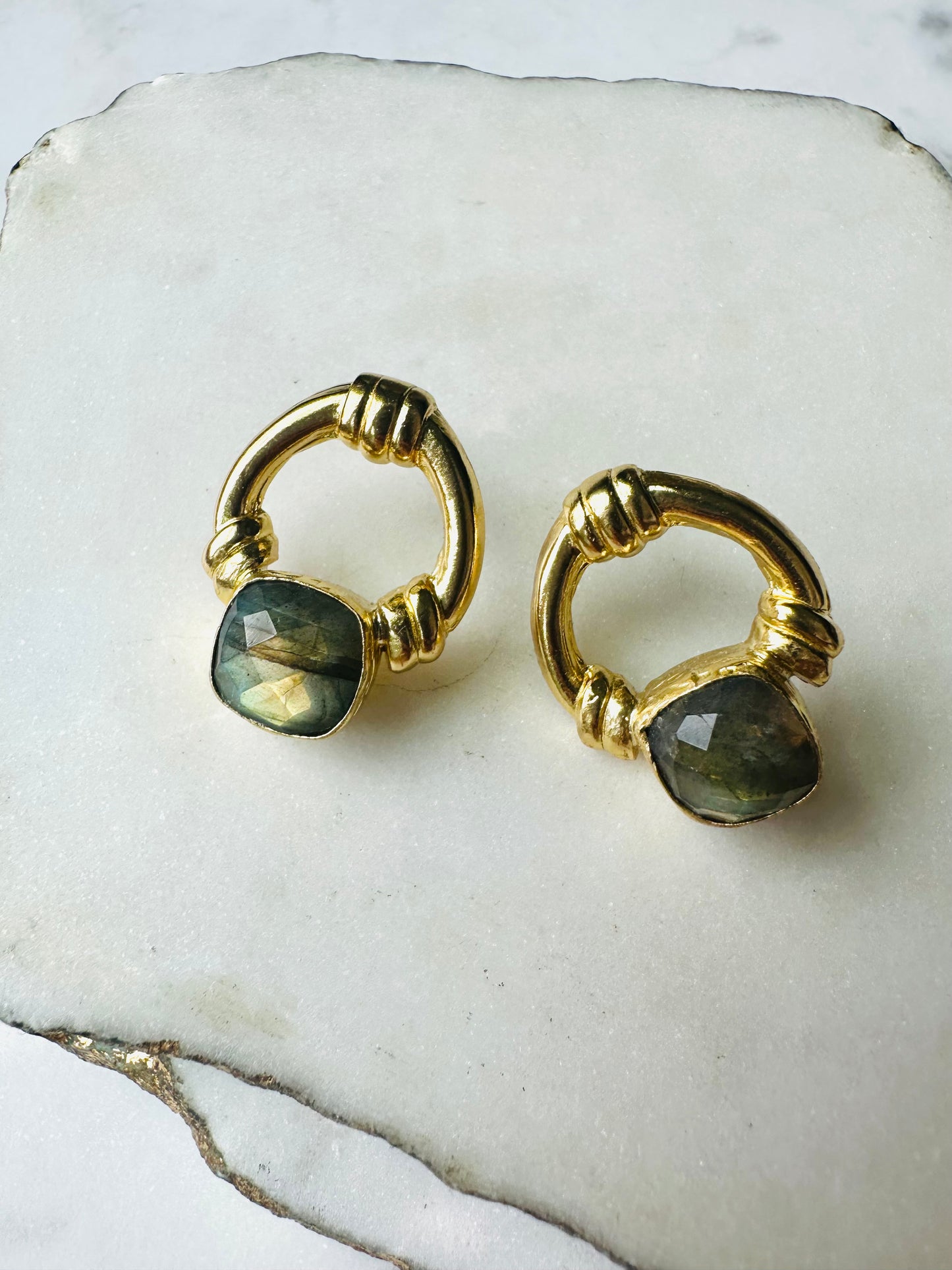 Ada Gold and Labradorite Studs