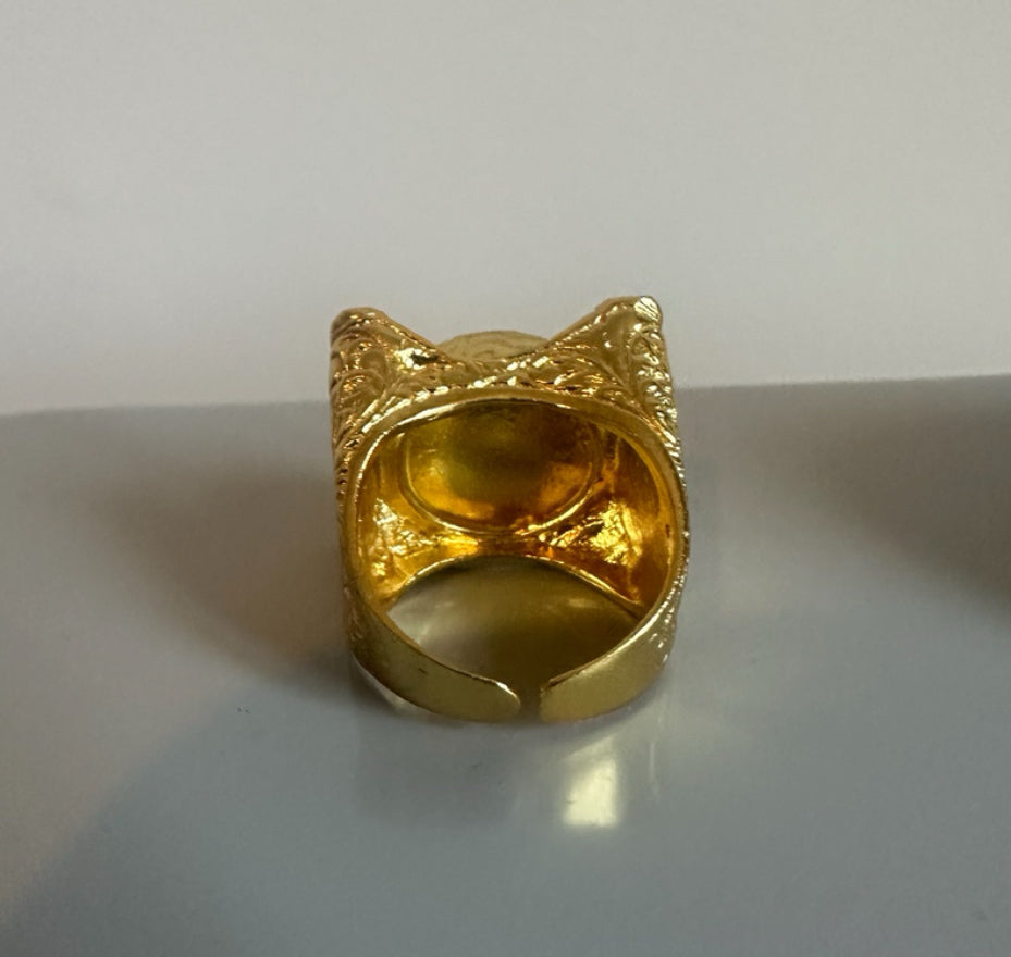 SubhanAllah Gold Agate Ring