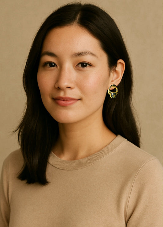 Ada Gold and Labradorite Studs