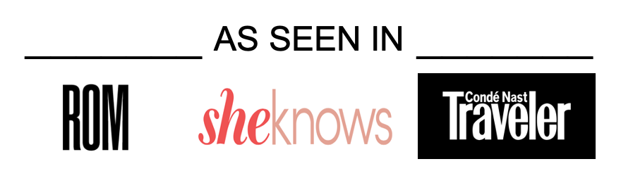 An image of logos of She Knows Magazine, Condé Nast Traveller Magazine and Royal Ontario Museum
