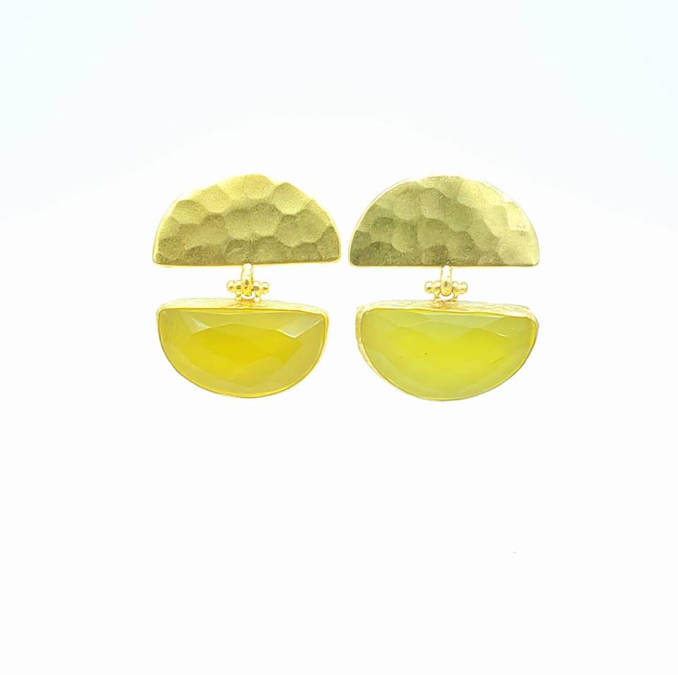 Gold-Plated Half-Circle Earrings
