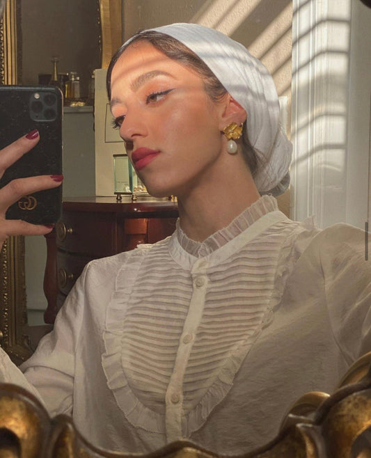 Sally Ashour Spotted Wearing “Orkide” Earrings by Bebek Jewels