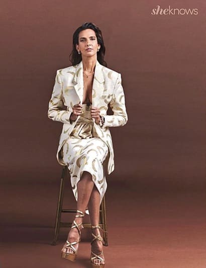 Poorna Jagannathan wearing Masaba Gupta outfit and Bebek Jewels necklace in SheKnows Magazine 