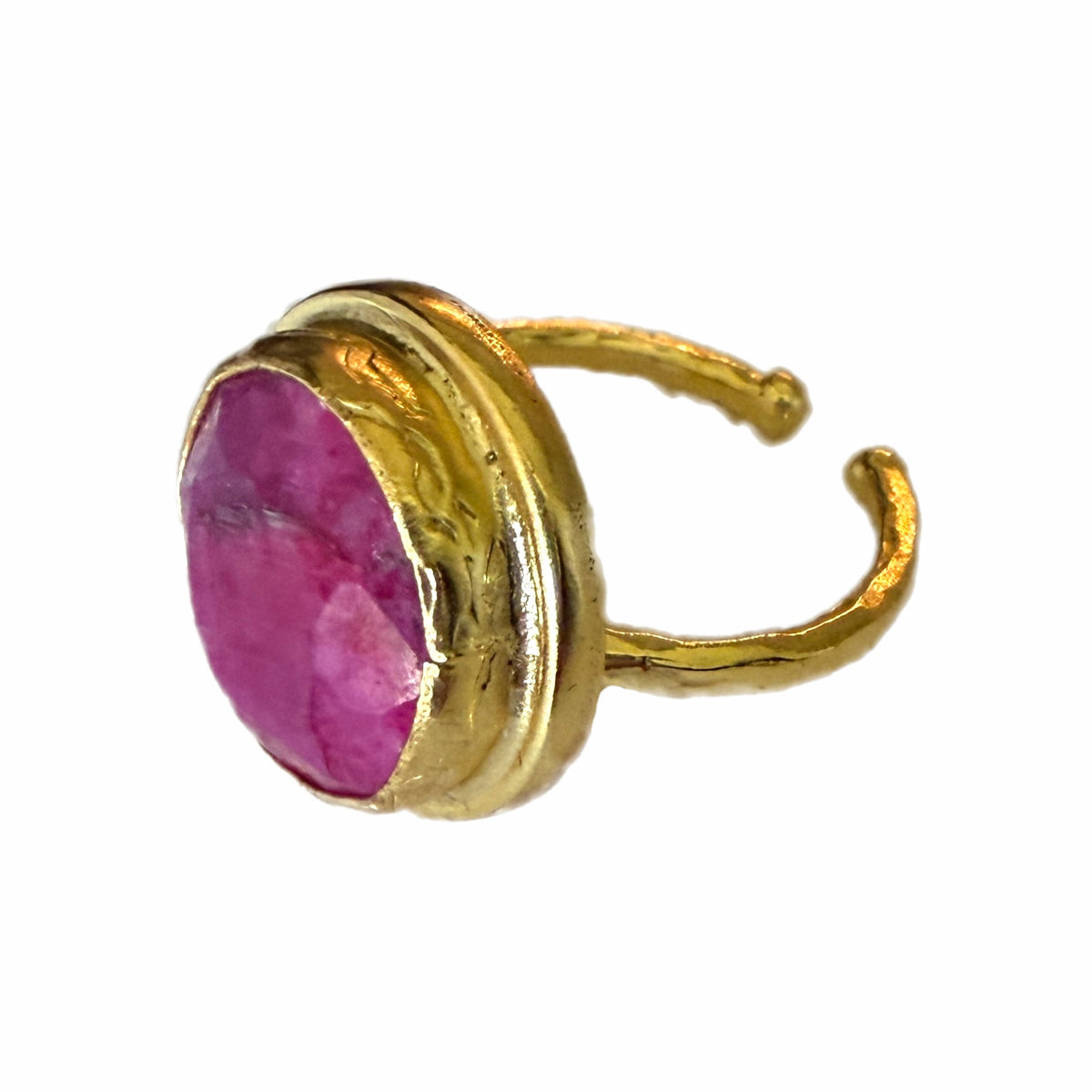Round Gold and Ruby Ring