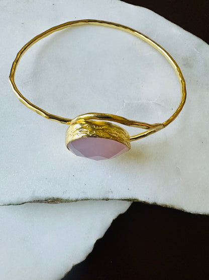 Rose Quartz Teardrop Bracelet