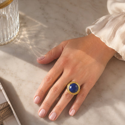 Eylul Lapis Lazuli Cocktail Ring