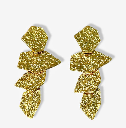 Hammer-Finished Gold Foil Earrings