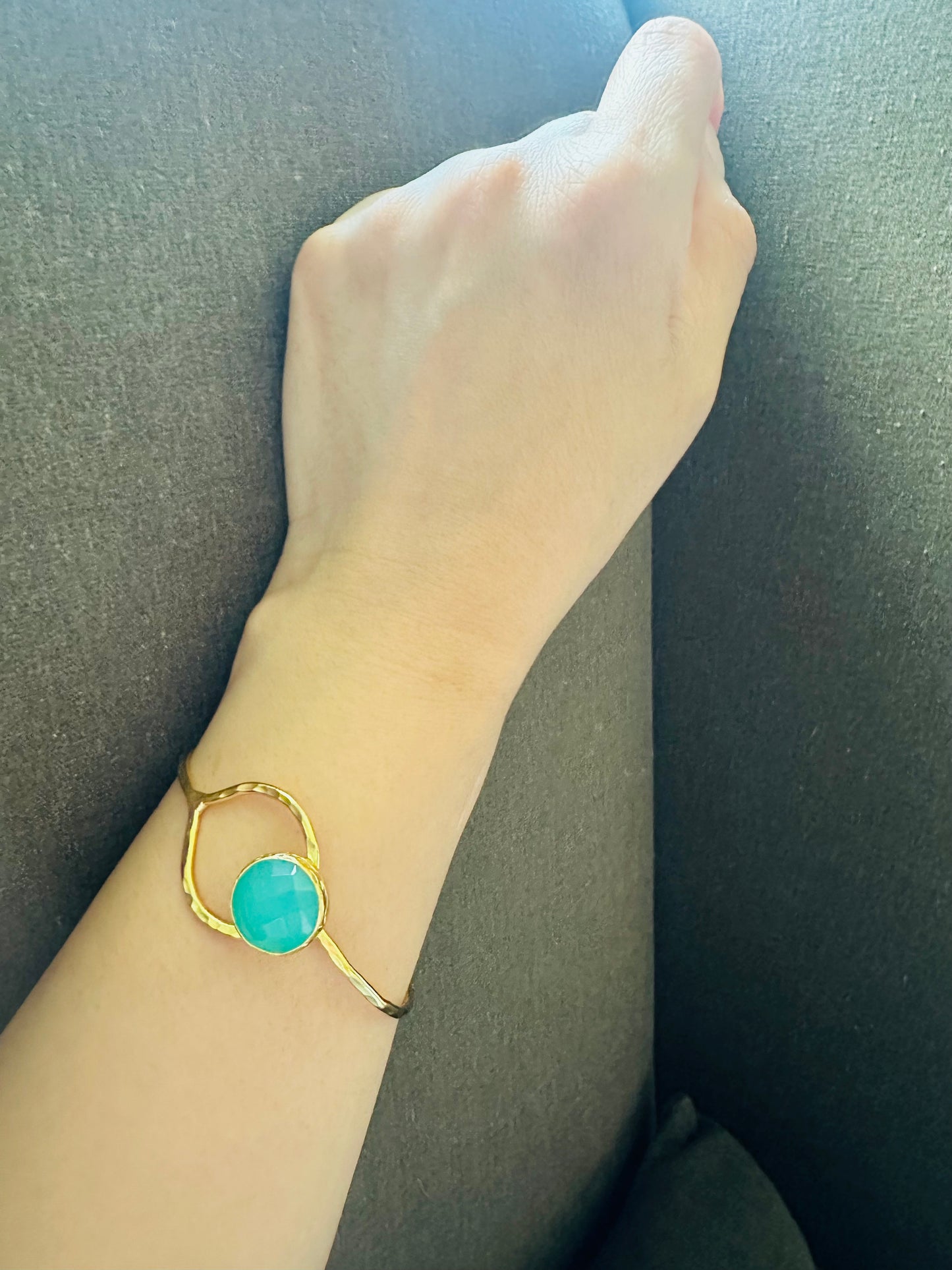 Aqua Chalcedony Loop Bracelet