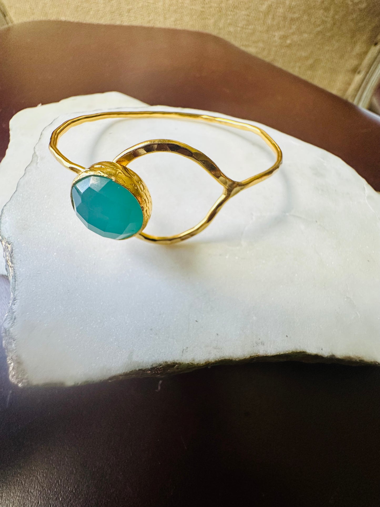Aqua Chalcedony Loop Bracelet
