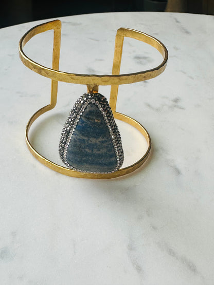 Lapis Lazuli Arrowhead Cuff Bangle