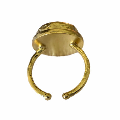 Round Gold and Ruby Ring