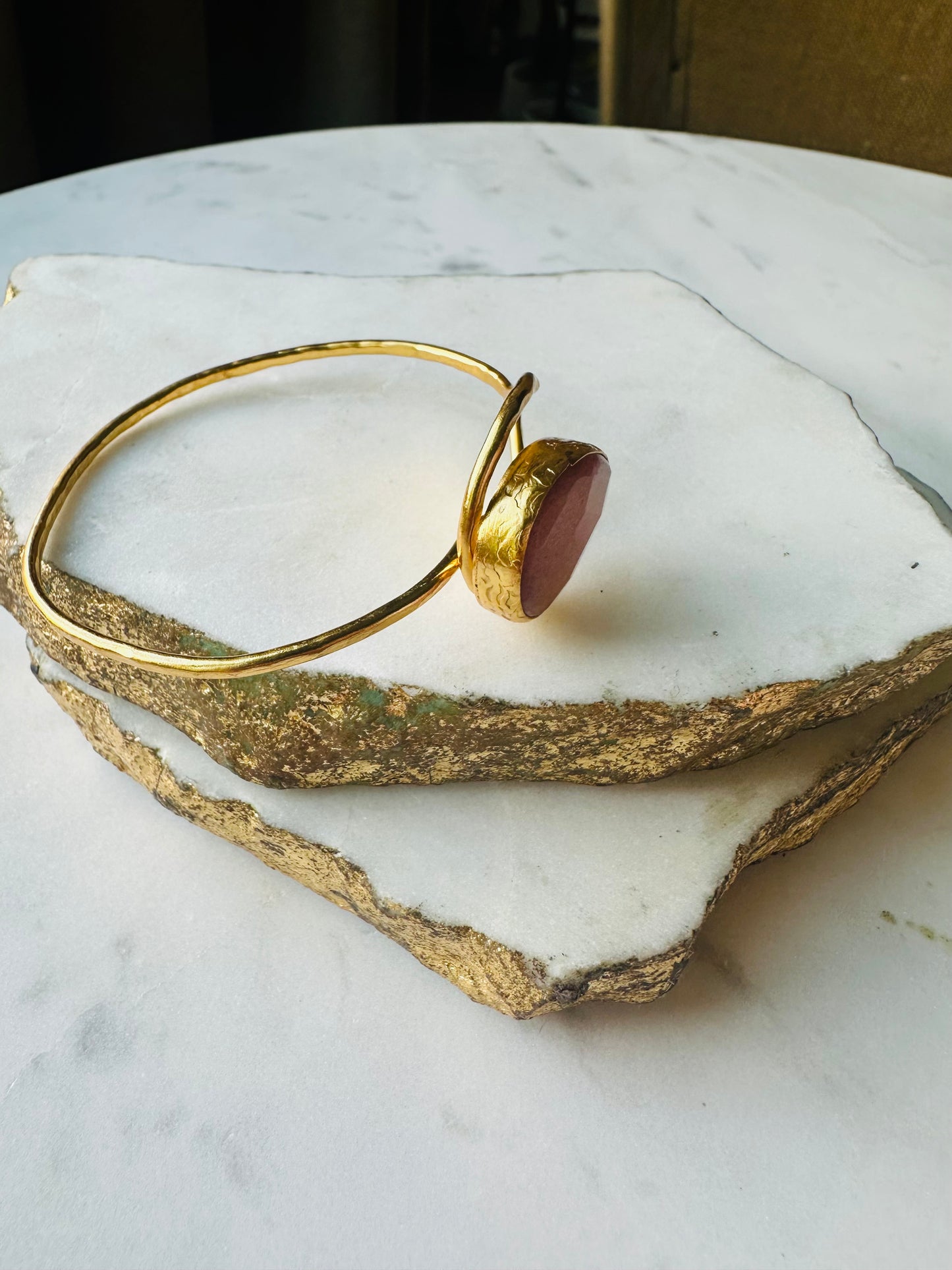 Peach Moonstone Teardrop Bracelet