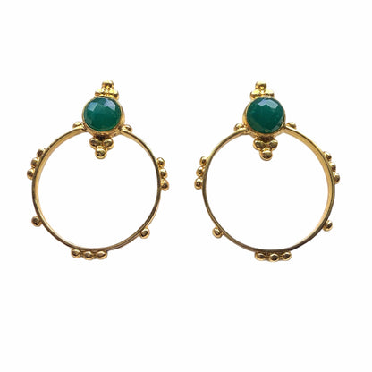 Surya Gold and Emerald Hoops