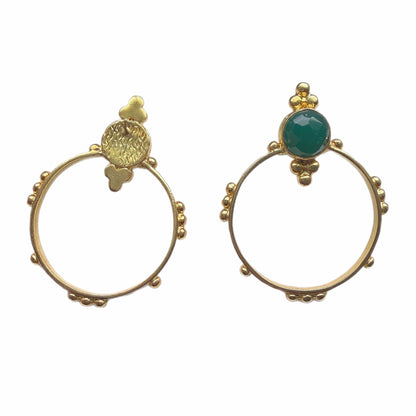 Surya Gold and Emerald Hoops