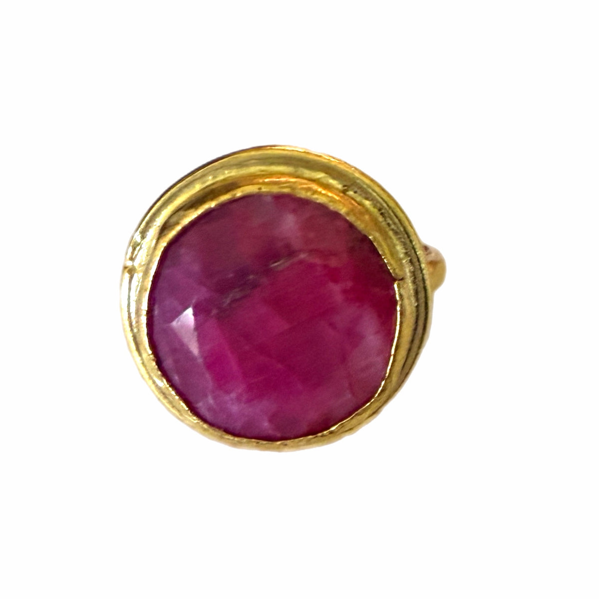 Round Gold and Ruby Ring