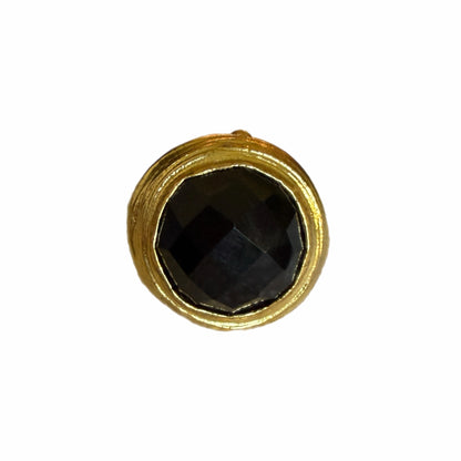Round Gold and Onyx Ring