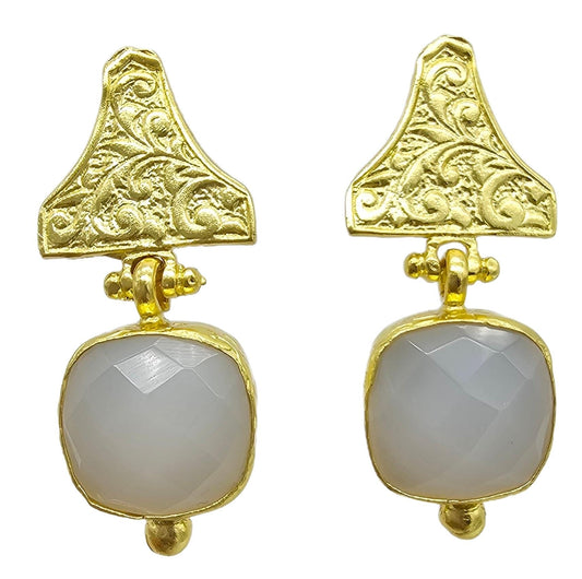 Sofya Snow Quartz Earrings