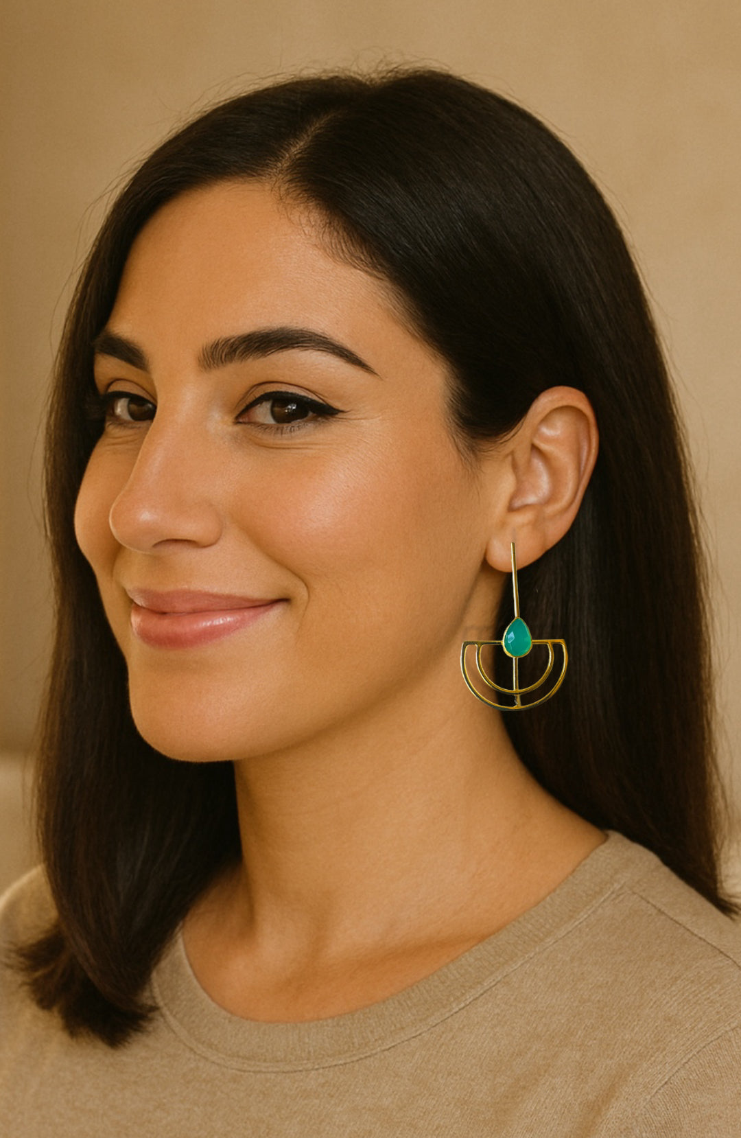 Karpuz Aqua Chalcedony Earrings