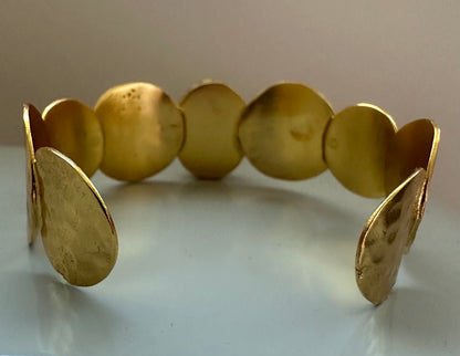 Deniz Lapiz and Gold Disc Cuff Bangle