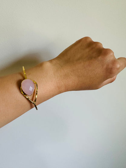 Rose Quartz Teardrop Bracelet