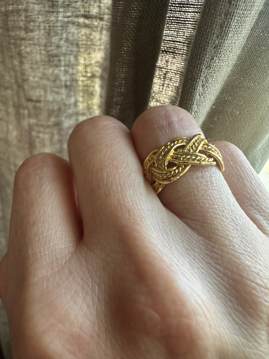 Gold Braided Band Ring