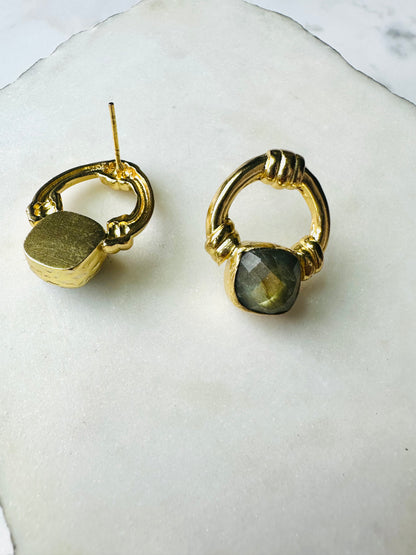 Ada Gold and Labradorite Studs