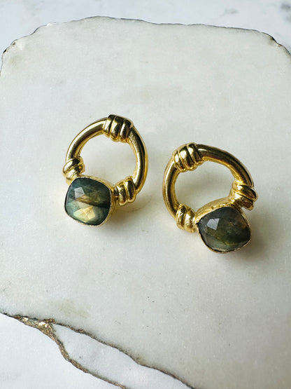 Ada Gold and Labradorite Studs