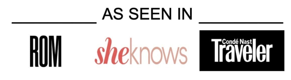 An image of logos of She Knows Magazine, Condé Nast Traveller Magazine and Royal Ontario Museum