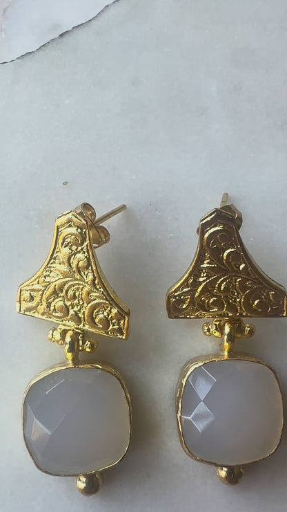 Sofya Snow Quartz Earrings