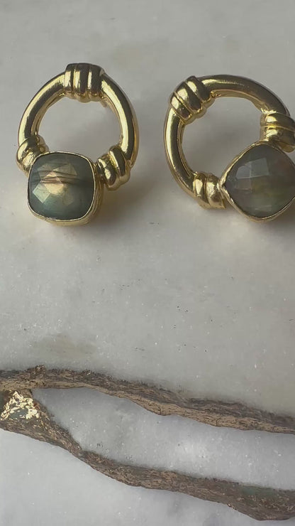 Ada Gold and Labradorite Studs