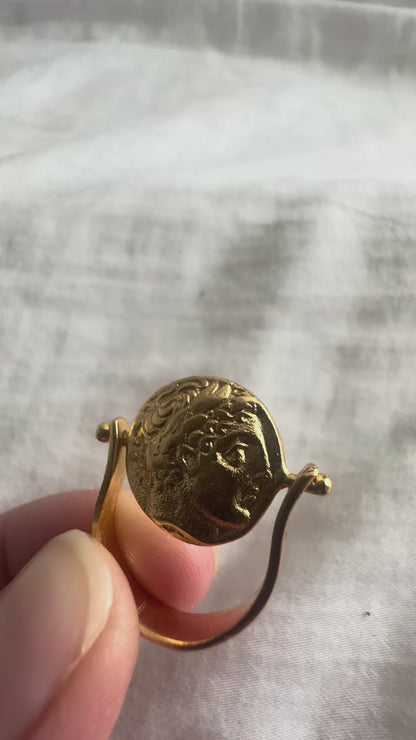 Anatolian Flip Coin Gold Ring