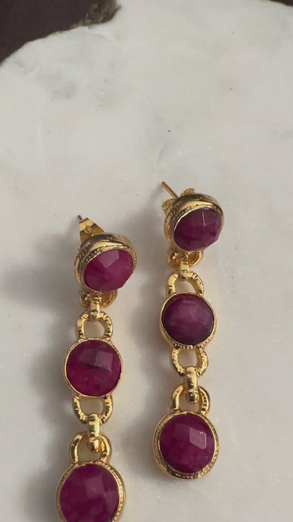 Yasira Ruby Multi-Stone Earrings
