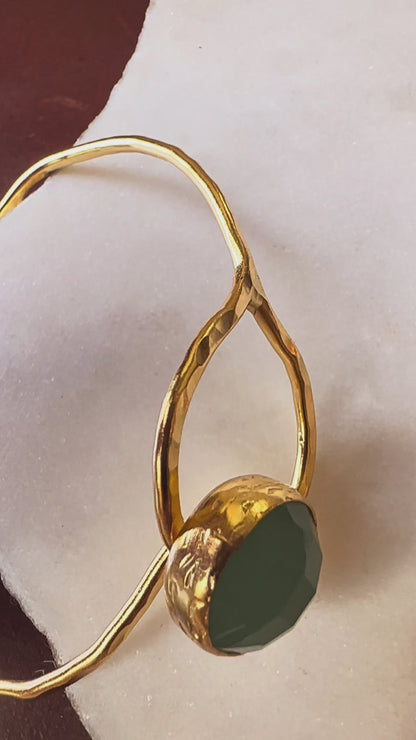 Aqua Chalcedony Loop Bracelet