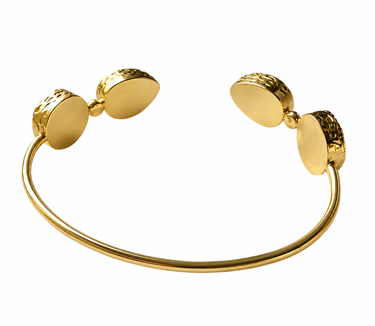 sustainable gold plated ruby snow quartz gemstone cuff bracelet back view handmade by bebek jewels