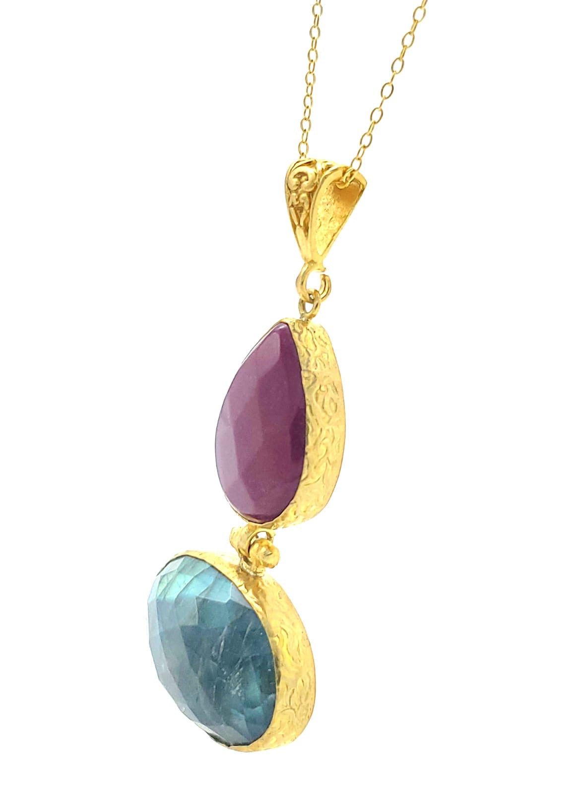 Van Cat Double Pendant Necklace (RL)