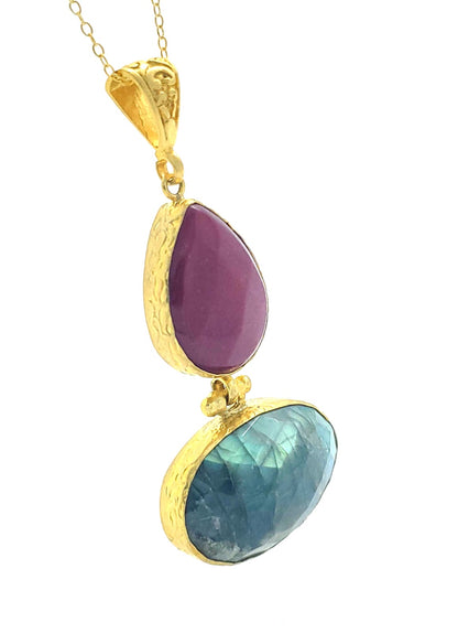 Van Cat Double Pendant Necklace (RL)